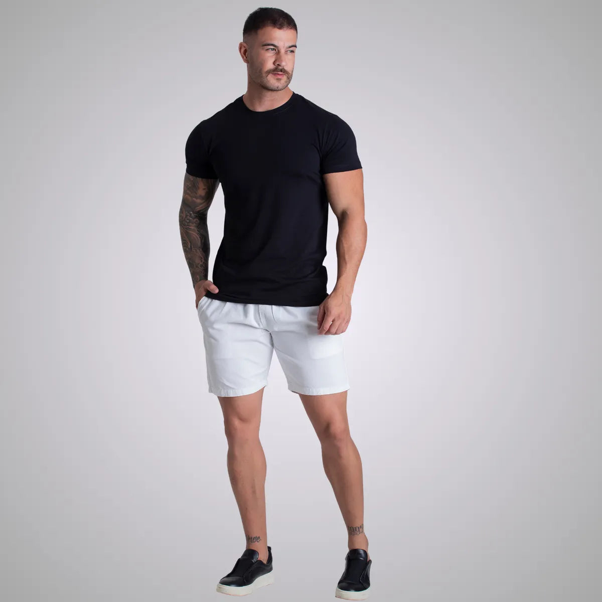 Kit 3 Short Sarja Mauricinho Brim Bermuda Masculina Colorida