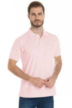 Camisa Polo Piquet Masculina Rosa Claro