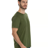 Camiseta de Algodão Premium Verde Militar